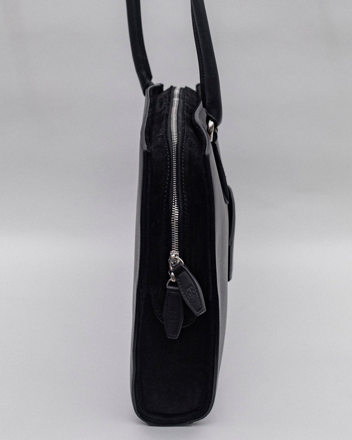 Borsa porta PC | Pelle liscia Nero