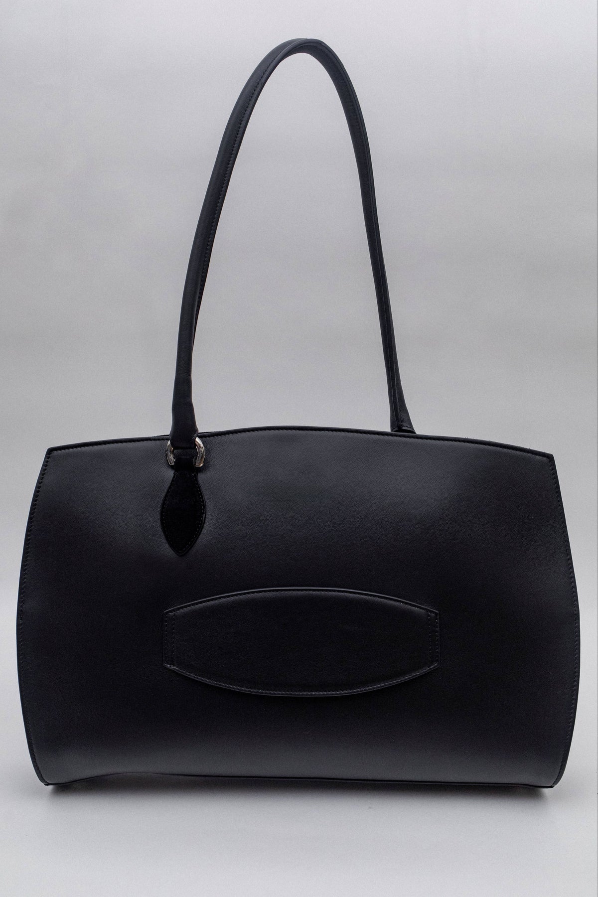 Borsa porta PC | Pelle liscia Nero