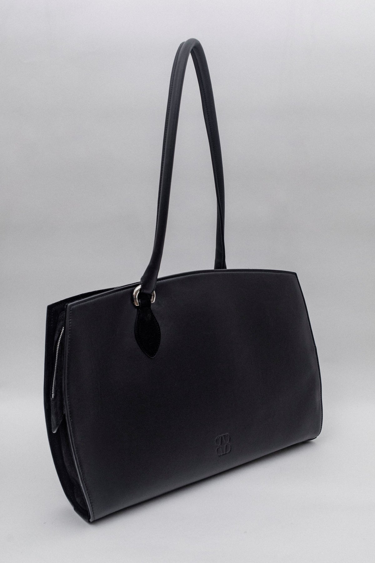 Borsa porta PC | Pelle liscia Nero