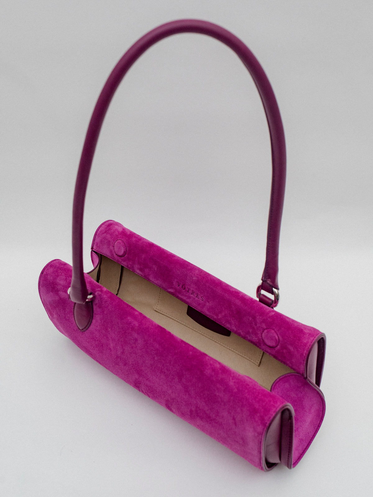 Magnetic Long Bag | Cyclamen Suede