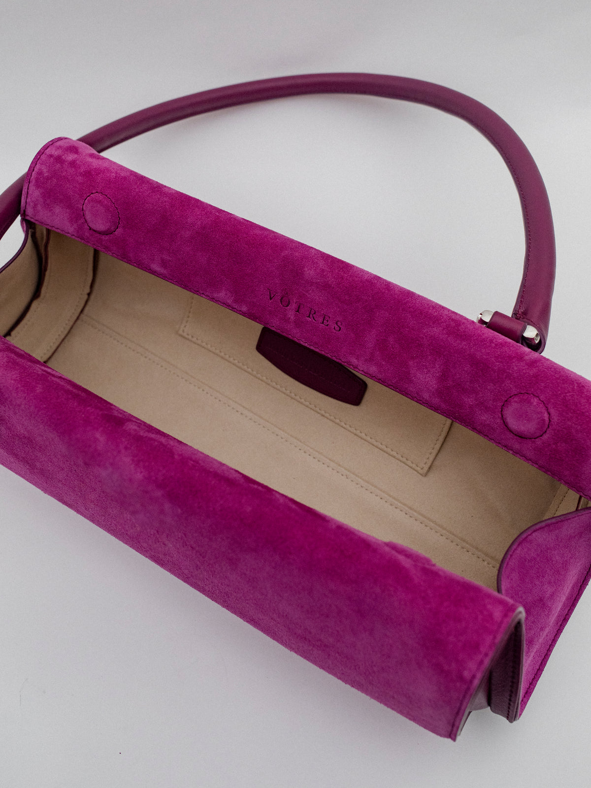 Magnetic Long Bag | Cyclamen Suede