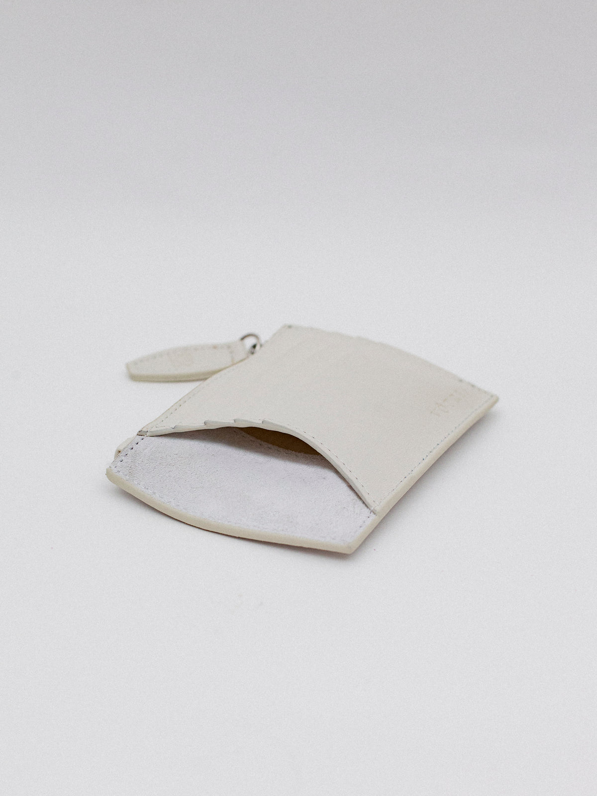 Portafoglio Ovale | Pelle scamosciata Bianco