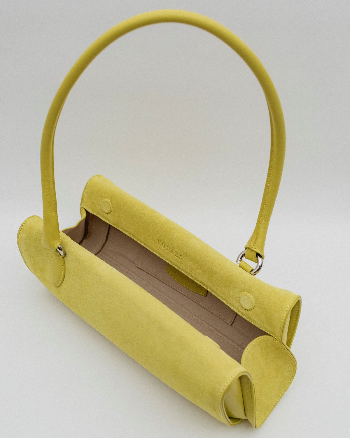 Magnetic Long Bag | Giallo Suede Leather