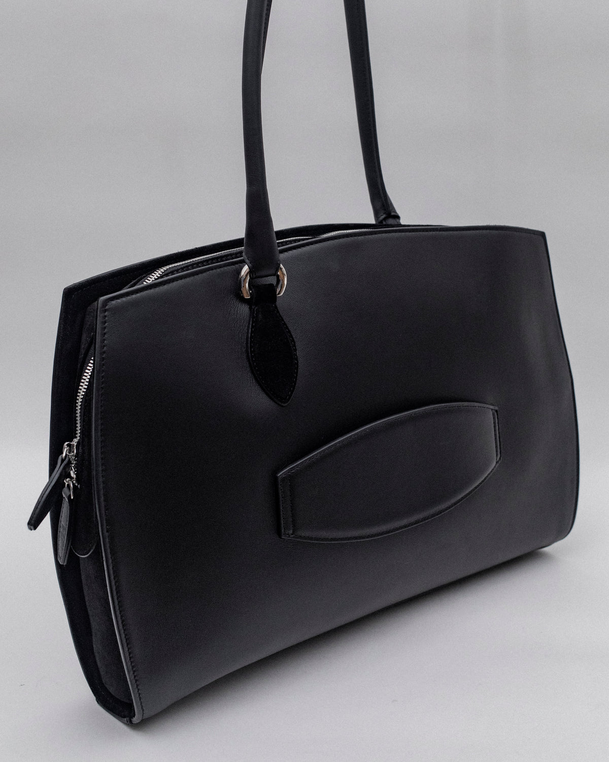 Borsa porta PC | Pelle liscia Nero