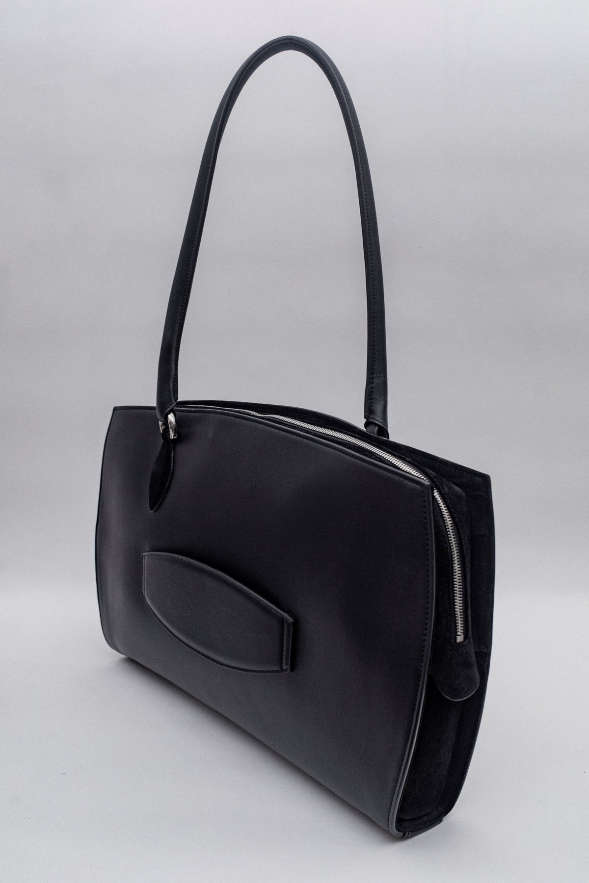 Borsa porta PC | Pelle liscia Nero