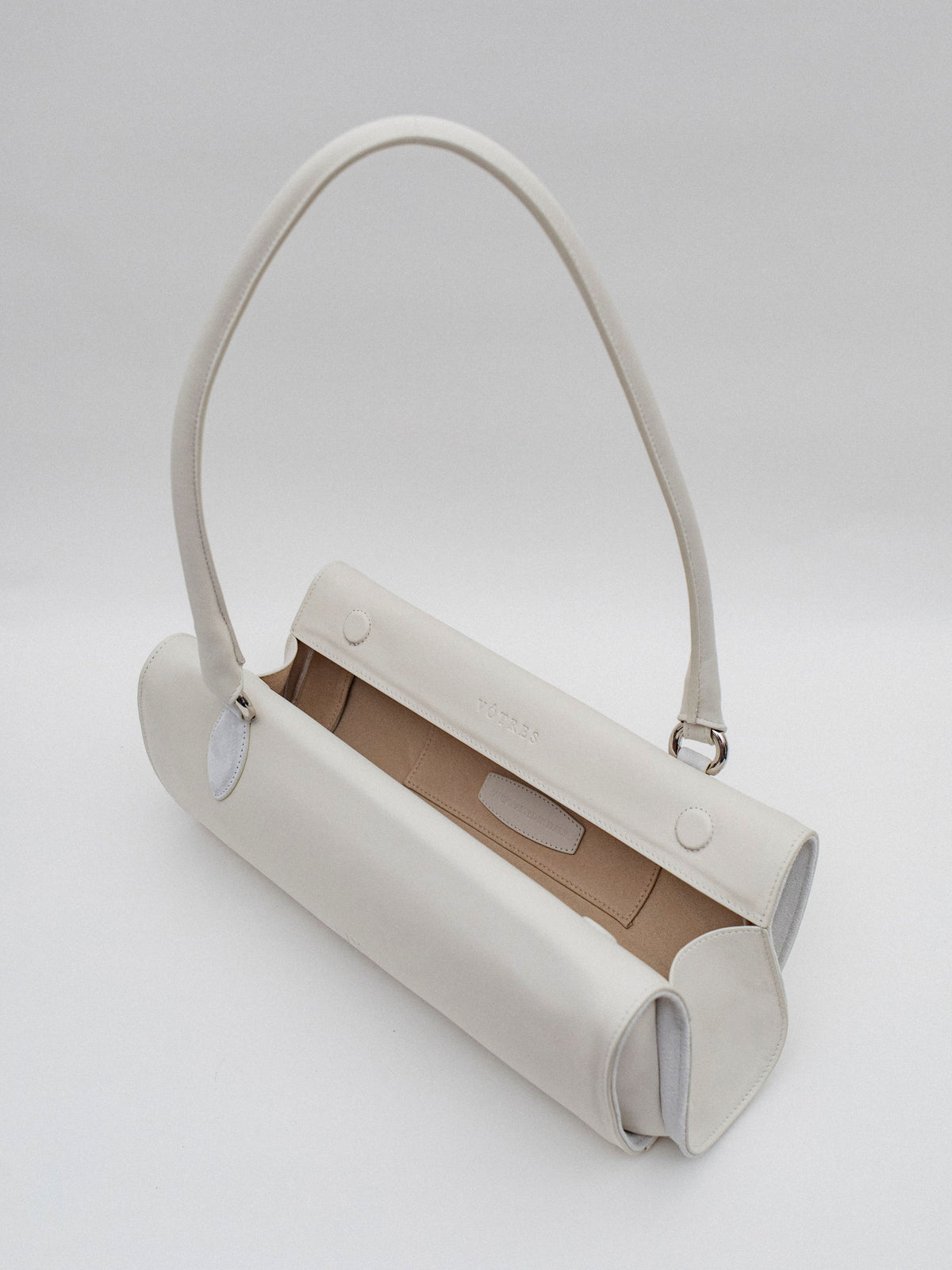 Long Magnetic Bag | Smooth Bianco Leather