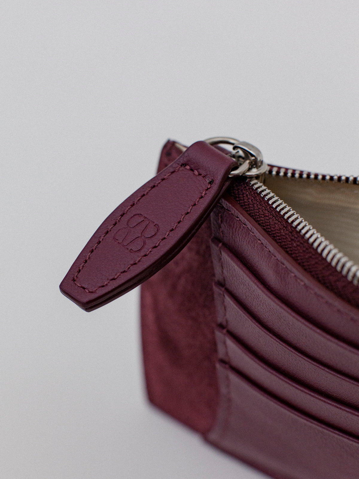 Oblong Wallet | Amarena Suede Leather
