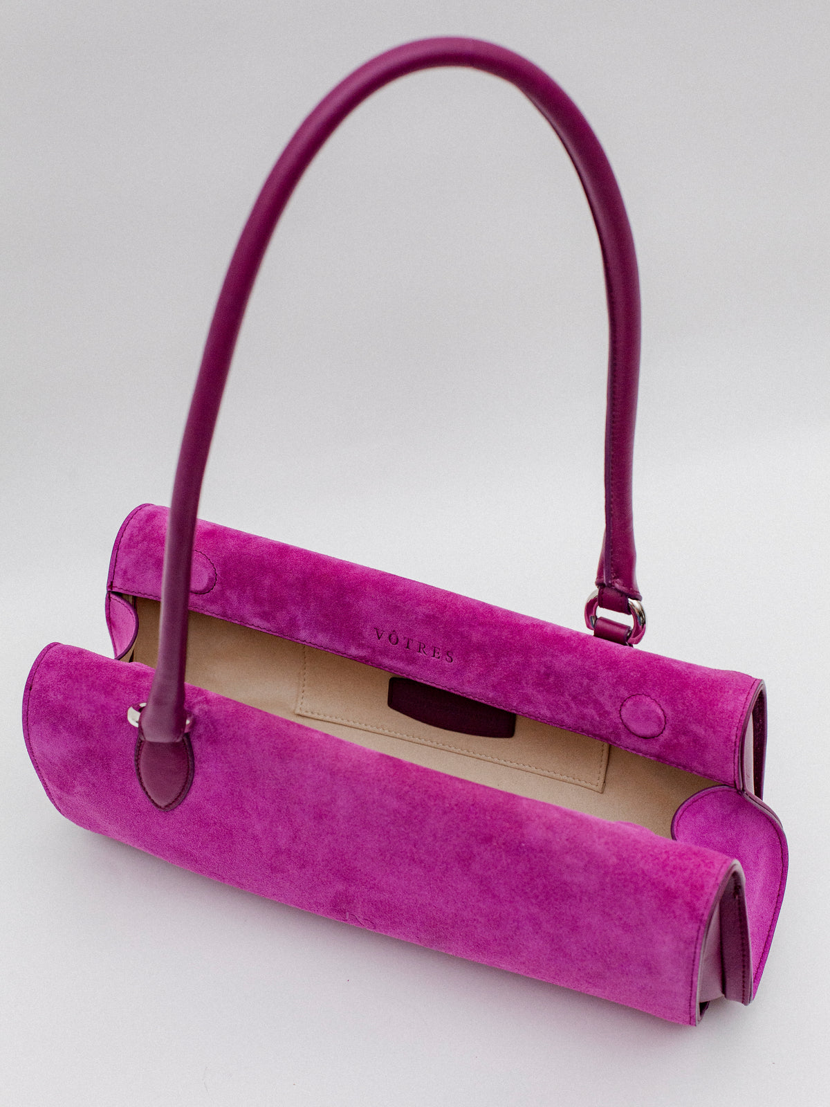 Magnetic Long Bag | Cyclamen Suede