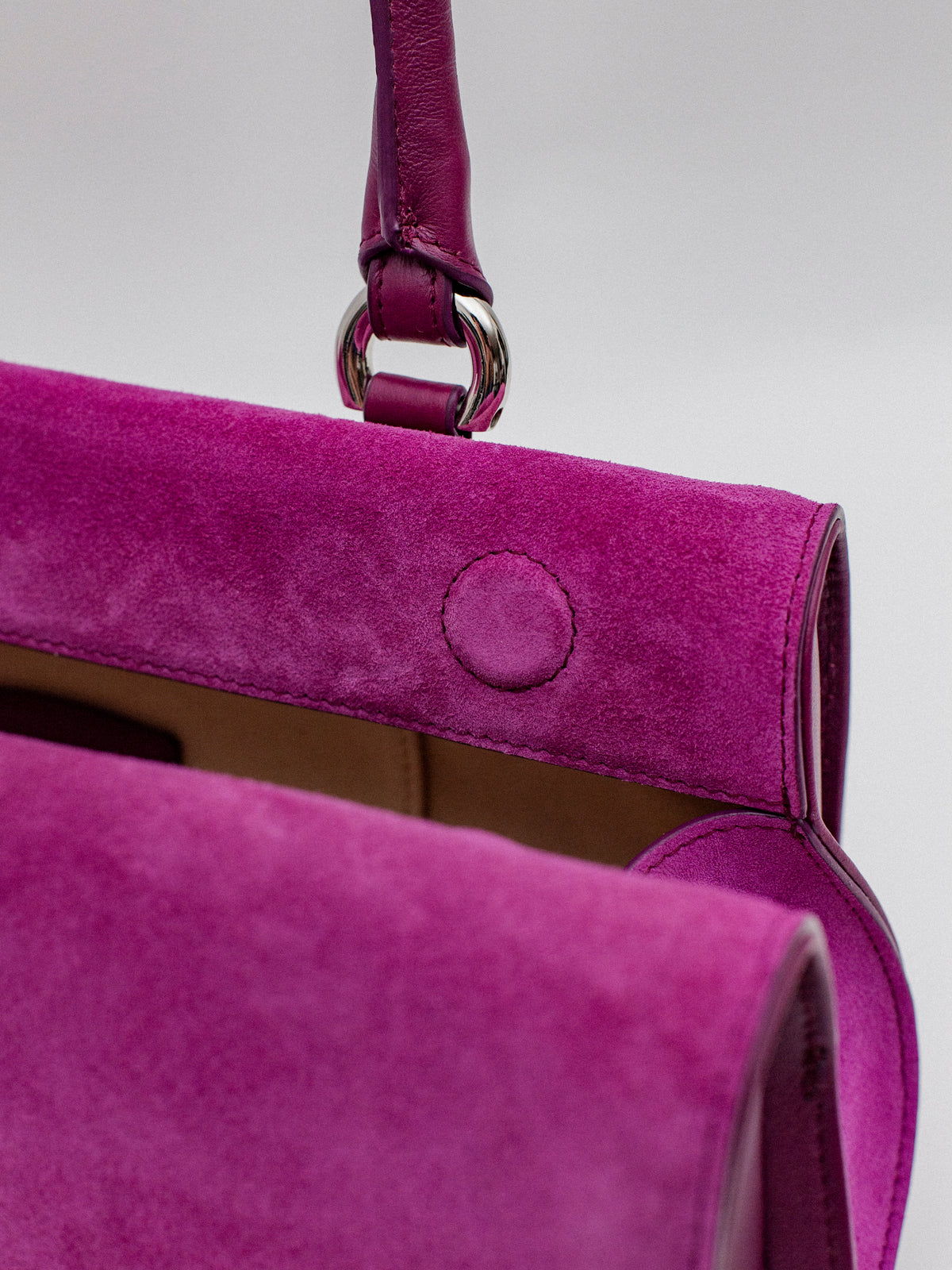 Magnetic Long Bag | Cyclamen Suede
