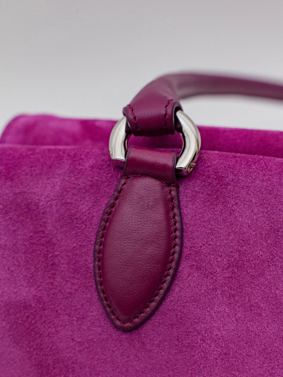 Magnetic Long Bag | Cyclamen Suede