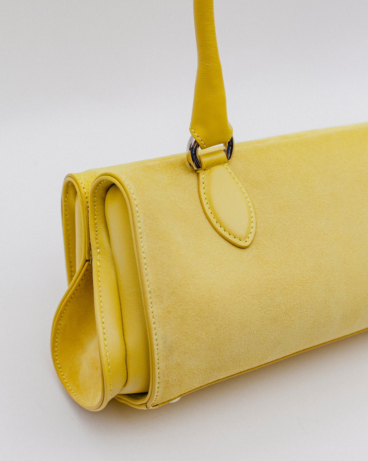Magnetic Long Bag | Giallo Suede Leather